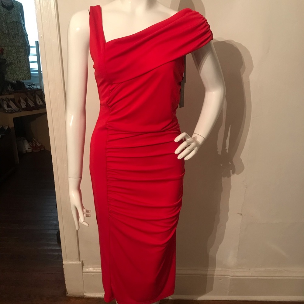 Eva Mendes red medium stretch maxi dress